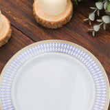 White Gold Rim Plastic Dessert Plates