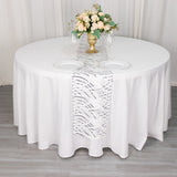 Elevate Your Table Decor with the Stunning White Black Wave Embroidered Sequins Table Runner